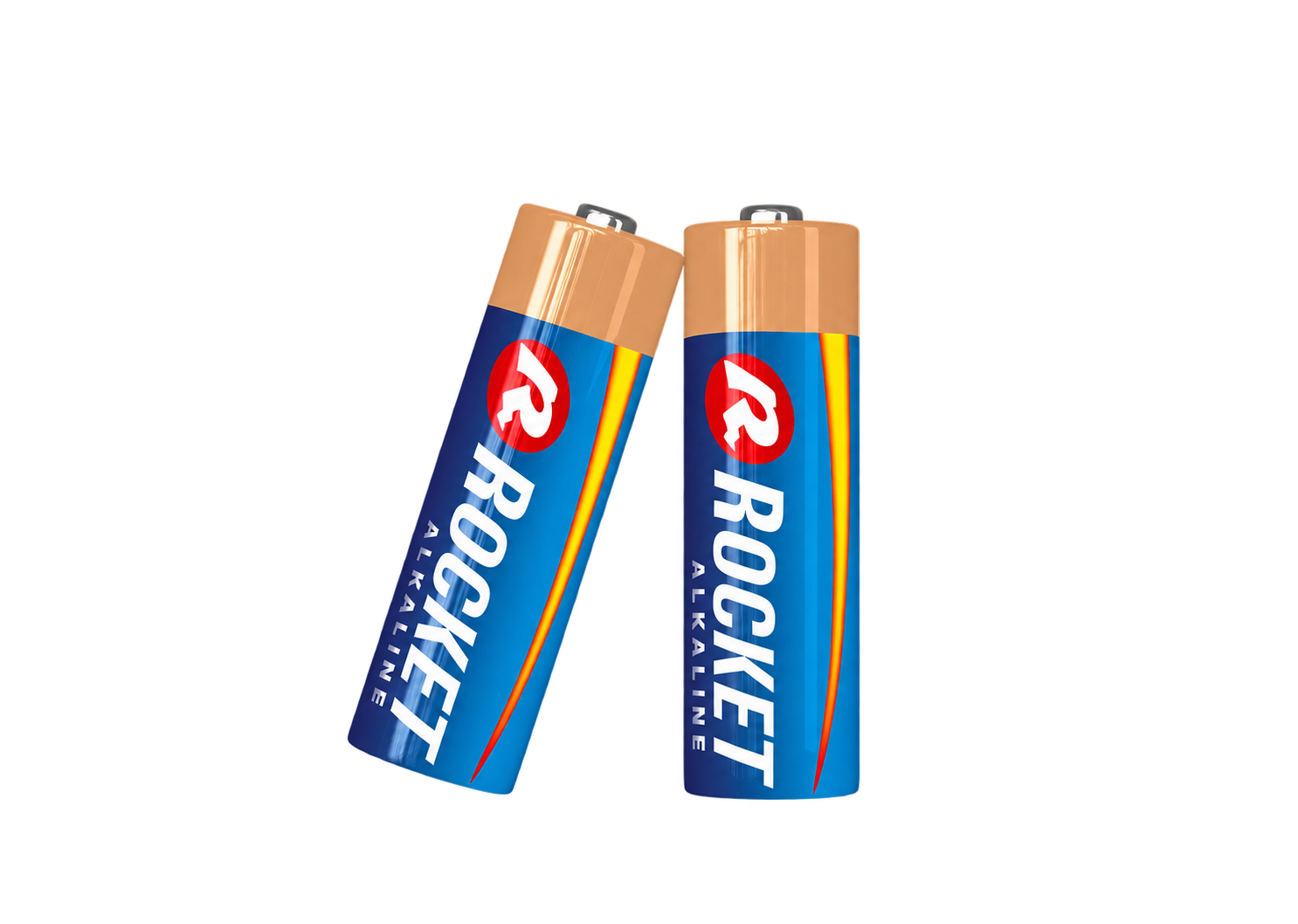 Dwie baterie alkaliczne Rocket w niebiesko-miedzianej obudowie